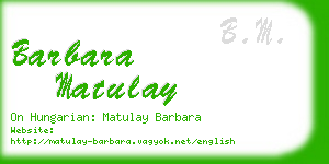 barbara matulay business card